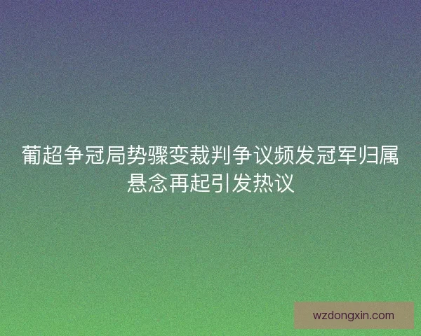 葡超争冠局势骤变裁判争议频发冠军归属悬念再起引发热议