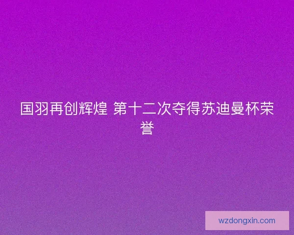 国羽再创辉煌 第十二次夺得苏迪曼杯荣誉